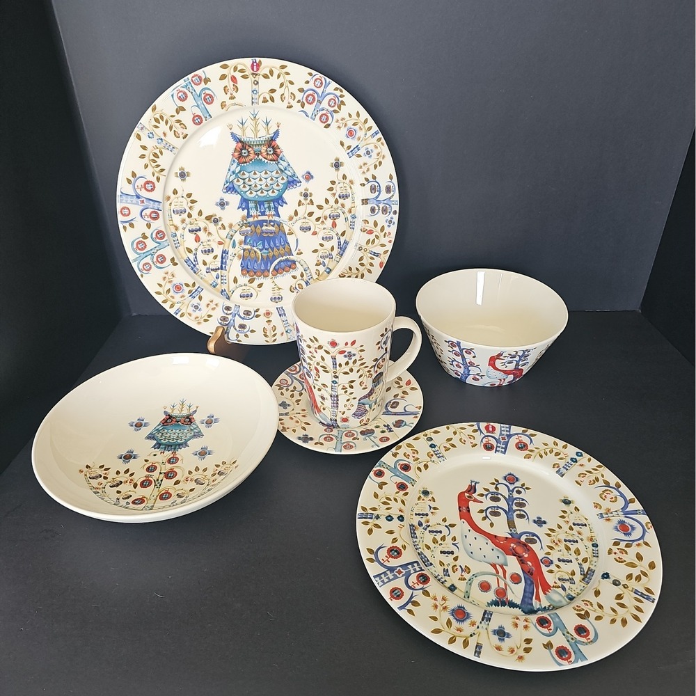 Iittala Taika White 6-Piece Place Setting Klaus Haapaniemi Owl